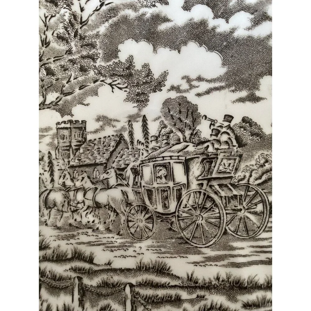 Royal Mail Fine Staffordshire Ironstone Brown Stagecoach Design Plate England